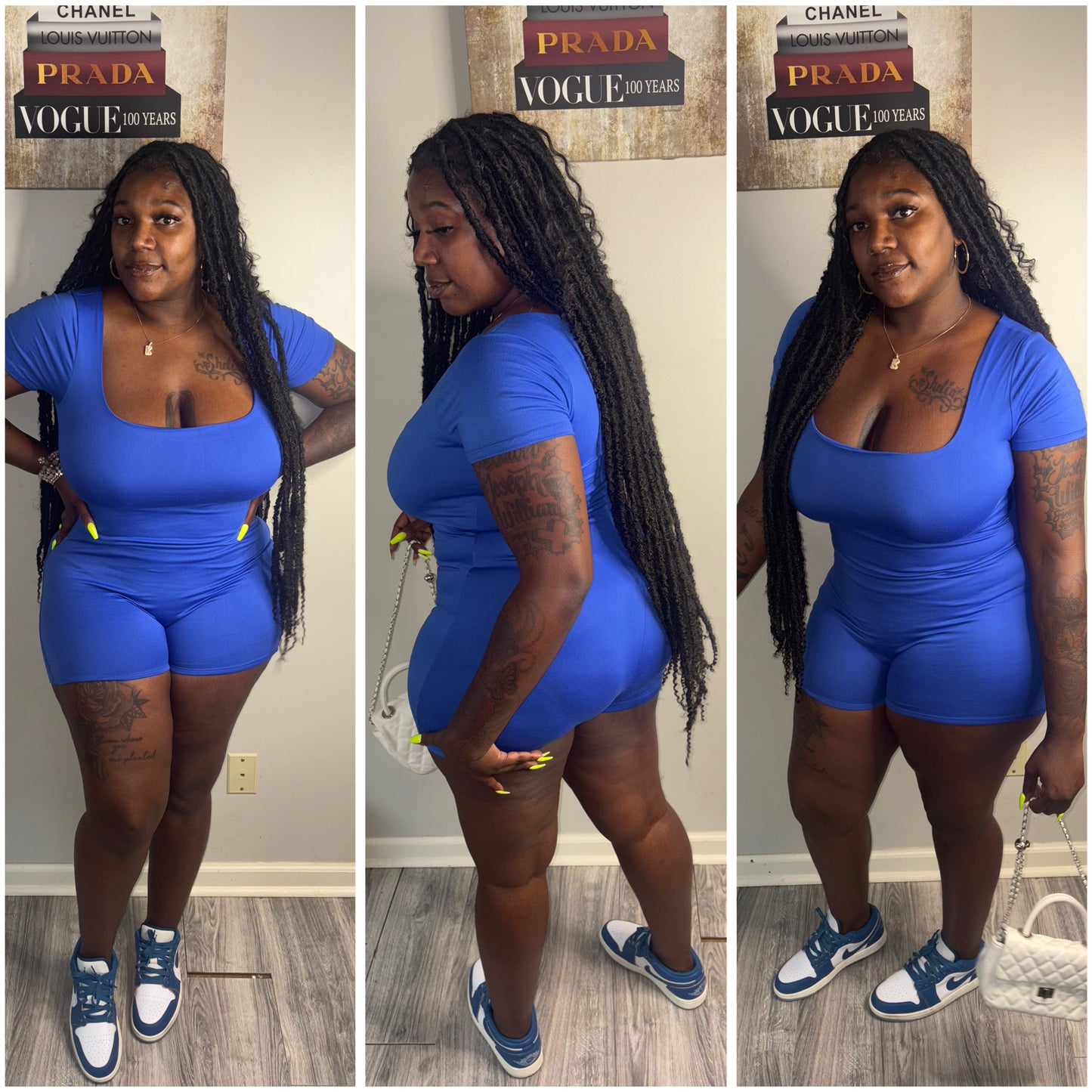 “We Outside” romper (blue)