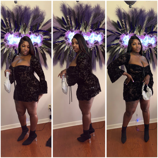 Black roses dress