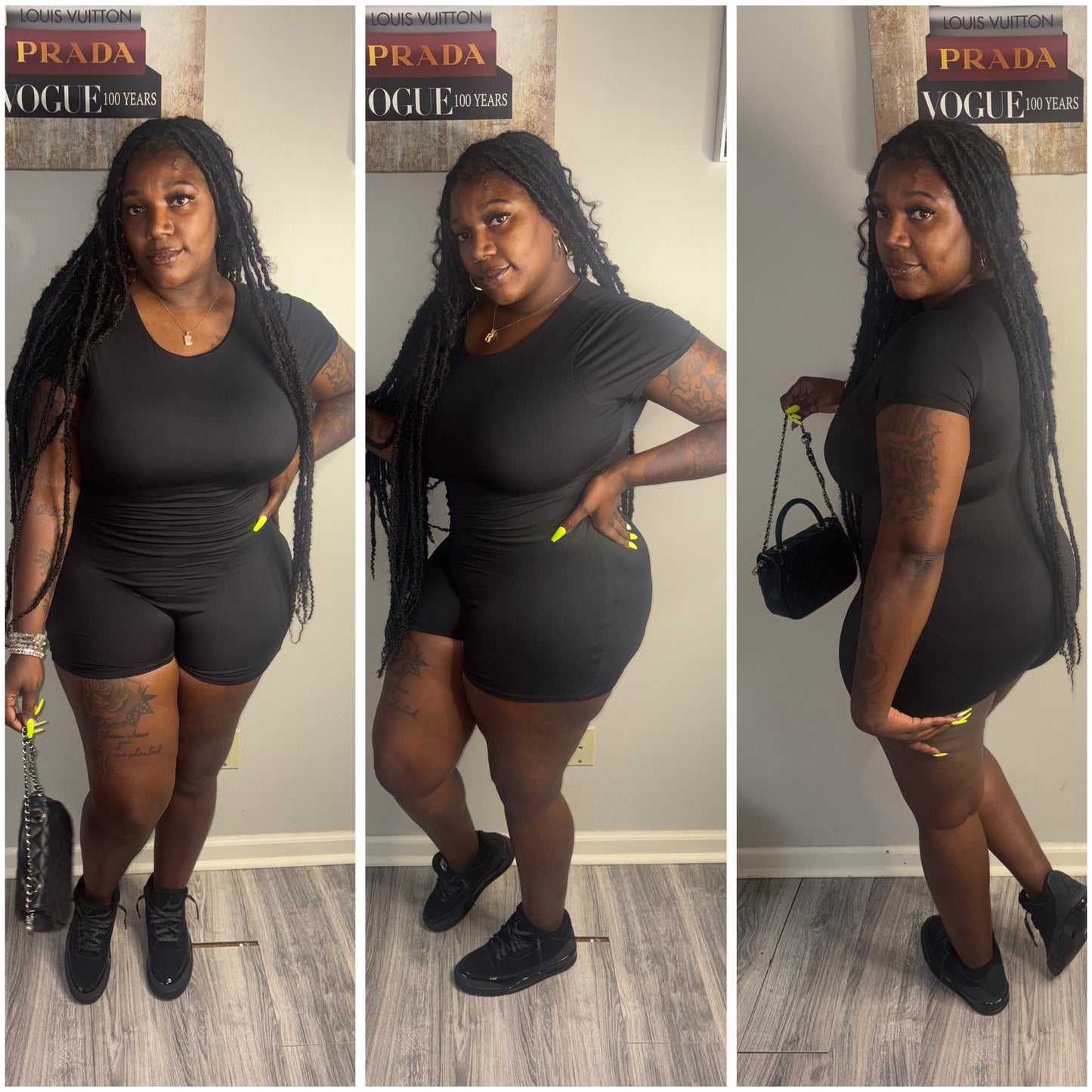 “We Outside” romper (black)