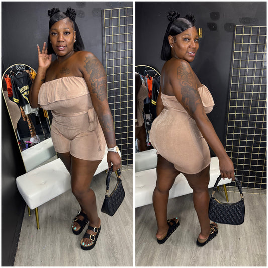 Boujie Gal romper (tan)