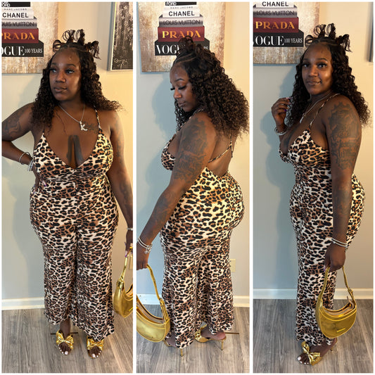 Cheetah Gal Flare jumpsuit
